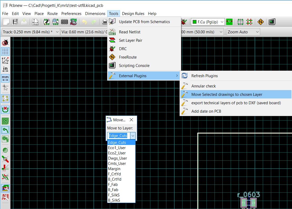 Move Selected drawings to chosen Layer